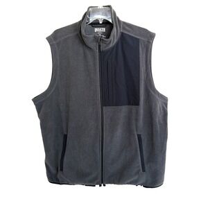 Duluth Trading Co Fleece Vest Mens XL Gray Black‎ Full Zip Outdoors Relaxed Fit